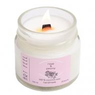 Свеча ароматическая с деревянным фитилем "Роза и пион" 100 ART FEEL