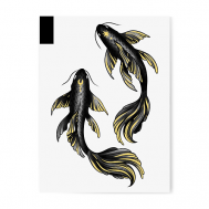 Временная переводная тату Рыбы Карп PRINT FACTORY