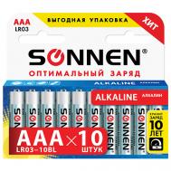 Батарейки Alkaline, AAA (LR03, 24А) мизинчиковые Sonnen