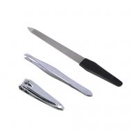 Набор маникюрный 3 предмета (пилка металлическая, книпсер, пинцет) ЮниLook
