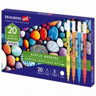 Маркеры акриловые для рисования и хобби ART CLASSIC 20 цветов Brauberg