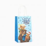 Пакет подарочный новогодний крафтовый «Счастья в новом году» Доступные Радости