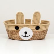 Экологичный лежак "Мишка" для животных хлопок и рогоз Пижон