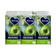 Набор: Платочки бумажные трехслойные белые с ароматом зеленого яблока Premial