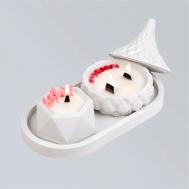 Подарочный набор из гипса ароматические свечи шкатулка и шестигранник на подставке SHE STYLE