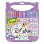 Набор Create&Colour Pastel: Смываемые фломастеры, раскраски, наклейки Crayola