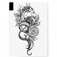 Временная переводная татуировка Дракон PRINT FACTORY