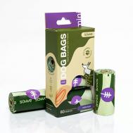 Пакеты для выгула собак Dog Bags Mini компостируемые, с запахом лаванды SAVVE