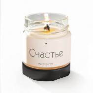 Свеча ароматические из натурального воска с деревянным фитилём "Счастье" 100 DECOREZ