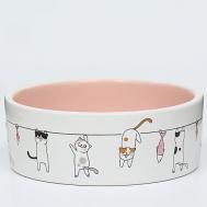 Миска керамическая "Любовь и коты" Пижон