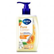 Pure Cotton Жидкое мыло 2в1 для рук и тела Хлопок и луговые травы 300 Aura