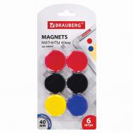 Магниты БОЛЬШОГО ДИАМЕТРА АССОРТИ 6 шт. Brauberg