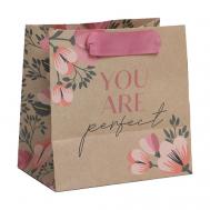 Пакет подарочный крафтовый квадратный, упаковка, «Perfect» Дарите счастье