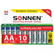 Батарейки Super Alkaline, АА (LR6,15А) пальчиковые Sonnen