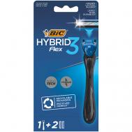 Мужская бритва 3 лезвия Hybrid 3 Flex + 2 сменные кассеты BIC