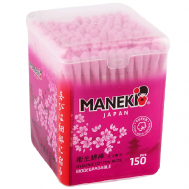 Палочки ватные Sakura с розовым бумажные с розовым стиком Maneki