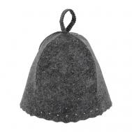 Шапка для бани и сауны Классика серая HOTPOT