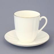 Чашка с блюдцем кофейная "Золотой кантик" Императорский фарфоровый завод