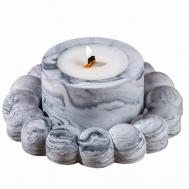 Подарочный набор из гипса арома свеча на подставке Гранатовый лимонад SHE STYLE