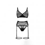 Комплект из черной сетки с поясом BLABLABRA