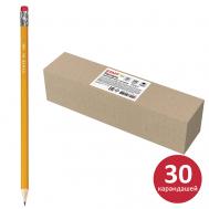 Карандаши чернографитные простые с ластиком Staff