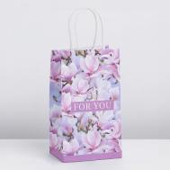 Пакет подарочный крафтовый, упаковка, "For you" Дарите счастье