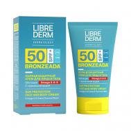 Солнцезащитный крем SPF50 с Омега 3 - 6 - 9 и термальной водой Bronzeada Sun Protection Face and Body Cream 150 LIBREDERM