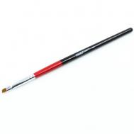 Кисть для наращивания ногтей скошенная 2мм Red and Black Master