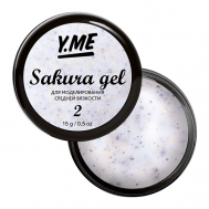 Гель пастельного оттенка с мелкими частичками фольги Sakura Gel Y.ME