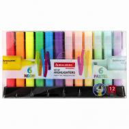 Набор текстовыделителей на подставке,  "ORIGINAL NEON" Brauberg