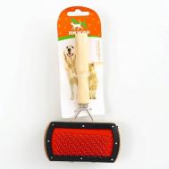 Двусторонняя щётка-пуходерка с деревянной ручкой Пижон