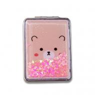 Зеркало складное "Animal bear pink" с увеличением iLikeGift