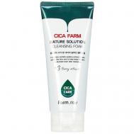 Пенка для лица очищающая с центеллой азиатской Cica Farm Nature Solution Cleansing Foam 180 FARMSTAY