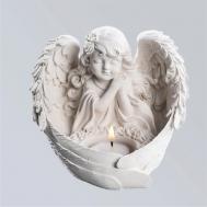 Статуэтка-подсвечник из гипса Ангел для декора дома SHE STYLE