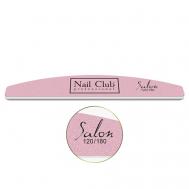Профессиональная пилка для ногтей Salon розовая 120/180, форма лодка NAIL CLUB