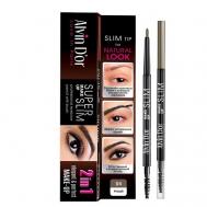 Карандаш для бровей механический с щеточкой Super Slim Alvin D'or