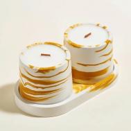 Набор ароматических свечей на подставке с ароматом Луговые травы 24.GRAMS