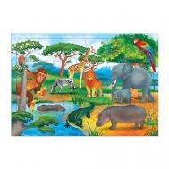 Пазл листовой на подложке "В Африке" ГеоДом