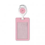 Карман для бейджа из экокожи, вертикальный с рулеткой и клипсой Flexpocket