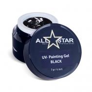 Гель-краска, без липкого слоя, UV-Painting Gel "Black" ALL STAR PROFESSIONAL
