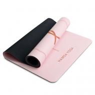 Коврик для йоги, фитнеса, гимнастики и спорта нескользящий, 183х68х0.6 см HAMSA YOGA