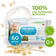 Влажные салфетки Pure&Nature "Пантенол и овсяное молочко" 0+ Synergetic