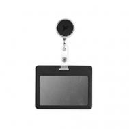 Карман для пропуска или бейджа из экокожи, горизонтальный с рулеткой Flexpocket