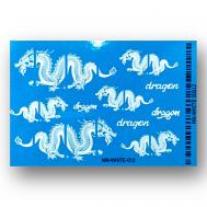 Слайдер дизайн для ногтей 2D  MN 012 WHITE Anna Tkacheva