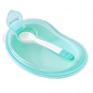 Тарелочка с ложкой и крышечкой бирюза Uviton