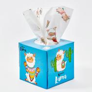 Салфетки бумажные косметические 3 слоя, с рисунком "Лама" KARTIKA
