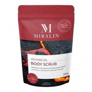 Вулканический разогревающий скраб для тела с маслами и черной глиной MIRALIN