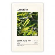 Маска для лица тканевая с чайным деревом Essential Tea Tree Mask 22 ABOUT ME