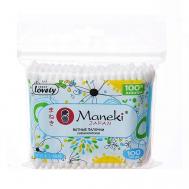 Палочки ватные Lovely с голубым пластиковым стиком в zip-пакете Maneki