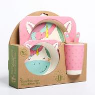 Набор бамбуковой посуды «Единорожка» Крошка Я